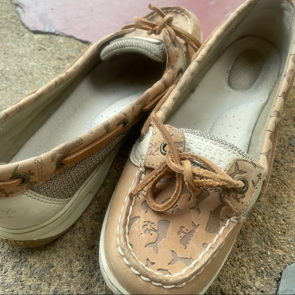 Sperry Angelfish Whale Embossed Boat Shoes